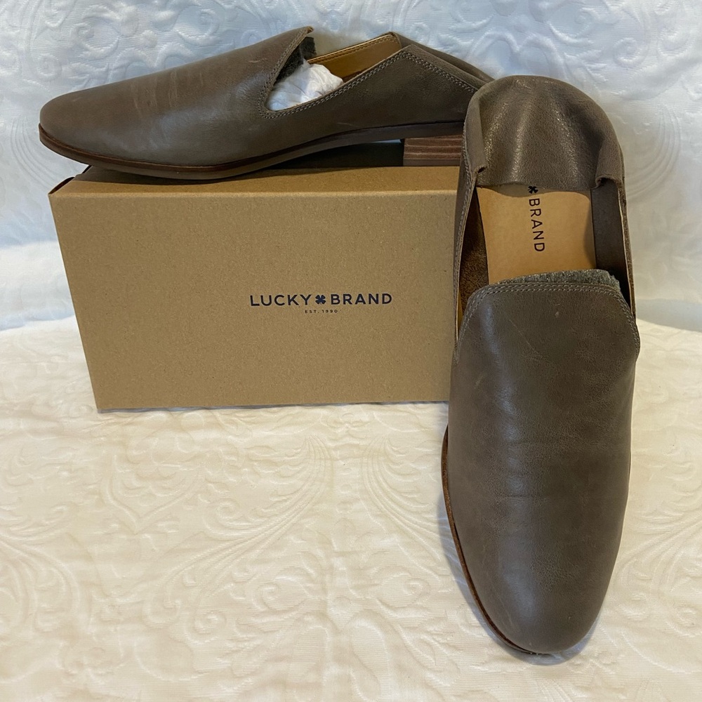 Lucky Brand Dark Driftwood Leather Loafers